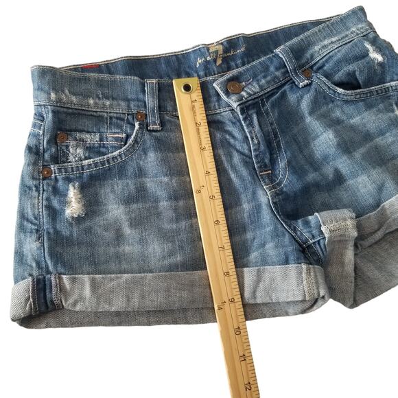 7 For All Mankind Rolled Cuff Denim Shorts, Size 26W - Picture 12 of 12